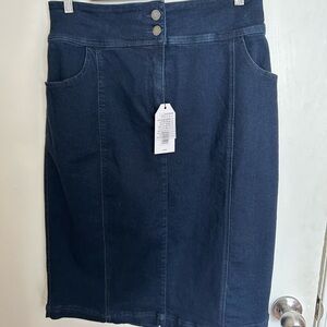 Universal standard Julia midi denim skirt dark indigo size xs(10-12)
